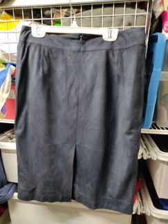 Темно синяя юбка под замшу Италия