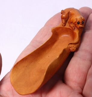 Совочек Свинья - Самшит ручная работа Окимоно ru07