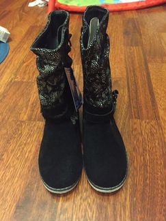 Новые кожаные сапоги Котофей на флисе