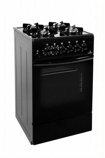 Газовая плита greta черная,4 конфорки,эл.духовка