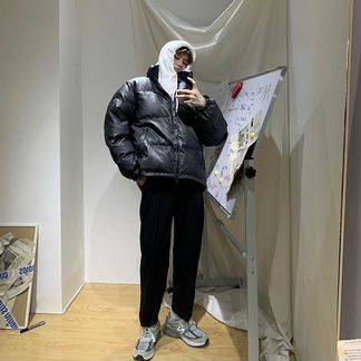 Пуховик “Cui Layout Studio PU Leather Down Jacket”