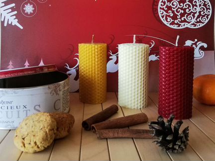 Набор свечей ручной работы из натуральной медовой