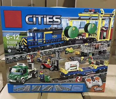 Lego 60052 Синий Грузовой поезд (аналог)