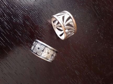 Серебро/позолота Кубачи ажурное резное кольцо СССР