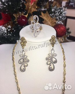 Золотой комплект с бриллиантами
