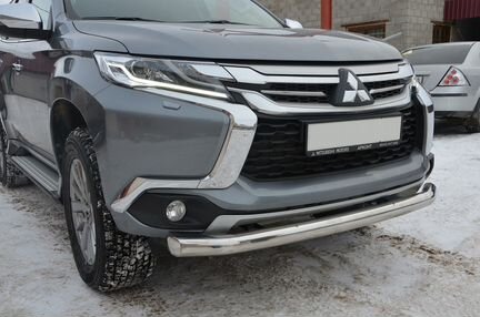 Защита переднего бампера Mitsubishi Pajero Sport