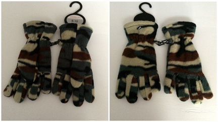 Шапка и перчатки /хаки/ новые, на 5-8 лет