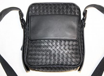 Мужская кожаная сумка Bottega black new планшет