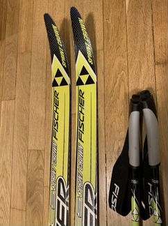 Беговые лыжи Fisher Sprint Crown 140см + палки 110