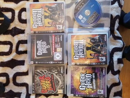 Гитары и диски Guitar hero и Rock band для PS3