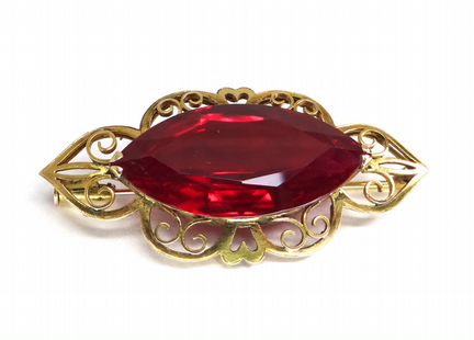 Антикварная золотая брошь 56 пробы