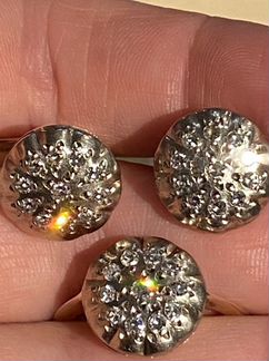 Крупный золотой советский комплект с брил «тарелоч