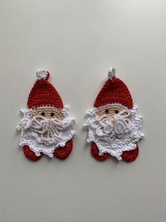 Вязанный Дед Мороз, елочная игрушка