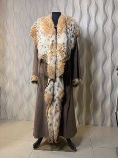 Меховое пальто рысь и норка
