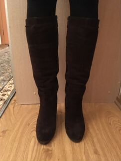 Зимние сапоги из замши