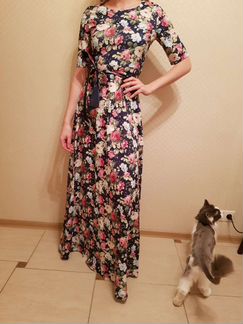 Платье в пол в цветах