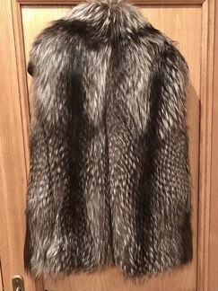 Меховой жилет из чернобурки высокого качества, 42