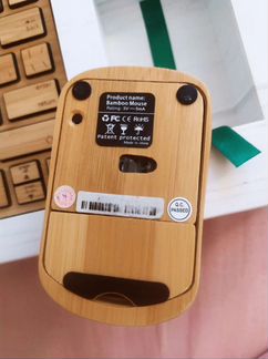Бамбуковая портативная bluetooth клавиатура и мышь