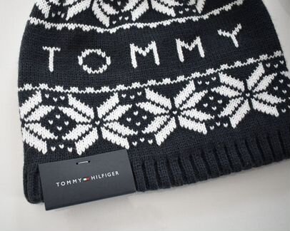 Зимняя Шапка с Помпоном Tommy Hilfiger. Оригинал