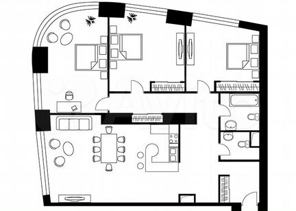 3-к квартира, 144 м², 45/56 эт.