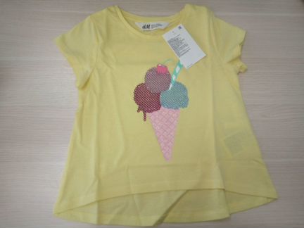 H&M Футболка с пайетками размеры 98/104, 110, 92