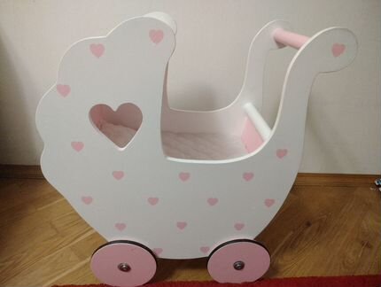 Коляска для кукол деревянная Детская игрушечная