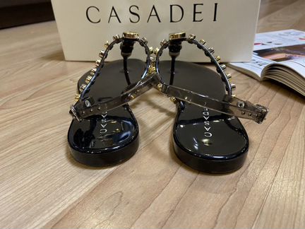 Новые чёрные сандалии Casadei (оригинал)