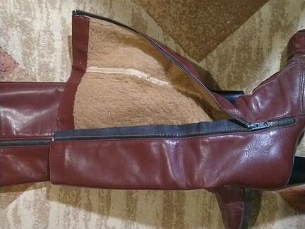 Женские кожаные сапоги из 90-х