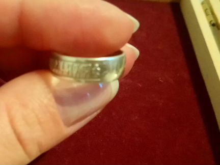 Серебряное кольцо, спаси и сохрани 15.5 р