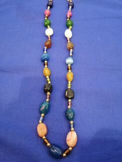 Колье-Бусы. Длинные. Натуральные камни. Индия