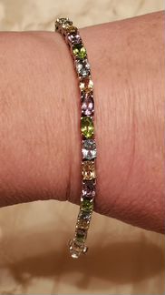 Браслеты -кожаный, с натур.камнями, Сваровски