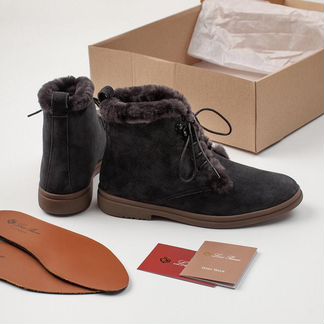 Ботинки черные замшевые лоро пиана