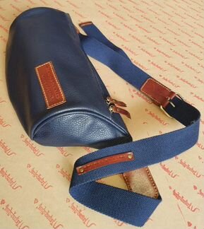 Сумка на пояс, через плечо Бананка, кожаная