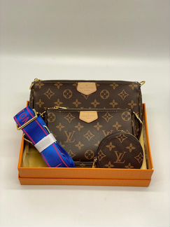 Клатч Louis Vuitton 3 в 1 синий ремень Луи Виттон