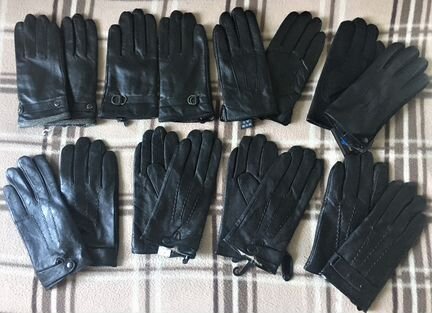 Перчатки муж. кожа натуральная, шерсть, мех, флис