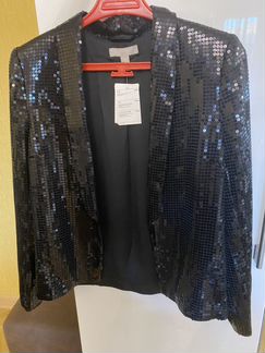 Пиджак с пайетками h&m чёрный