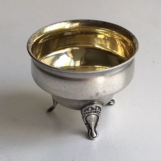 Солонка серебро 875 проба позолота голова