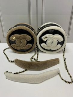 Новая круглая меховая сумка женская