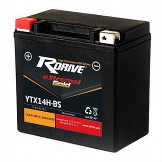 Аккумулятор RDrive gold 12Ач прям. поляр.YTX14H-BS