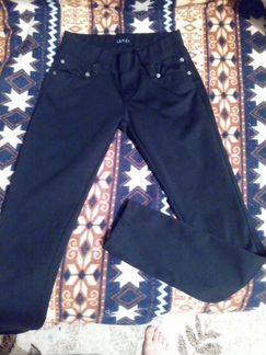 Черные плотные итальянские джинсы на резинке