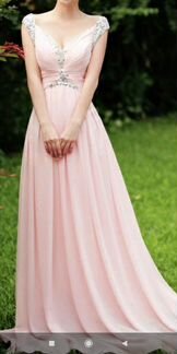 Платье вечернее нежно-розовое новое 46-48