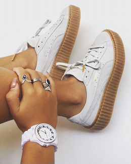 Puma suede creepers Rihanna белые яч35
