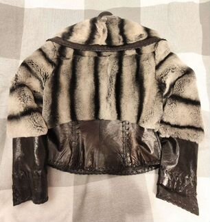 Куртка кожаная меховая шиншилла