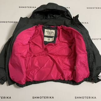 Abercrombie Fitch пуховик серый с малиновым