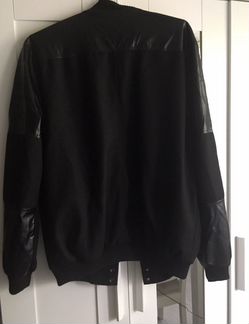 Куртка чёрная (пальто+кожзам) новая на 52 размер