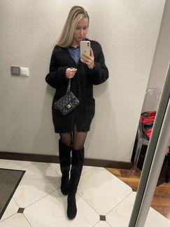 Сапоги длинные замшевые fabi