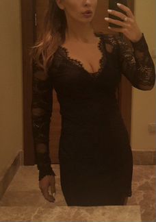 Платье чёрное кружевное H&M