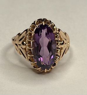 Золотое советское кольцо 583 с корундом р 18,75