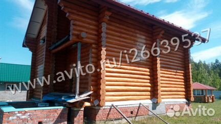 Сруб для дома с рубленным балконом