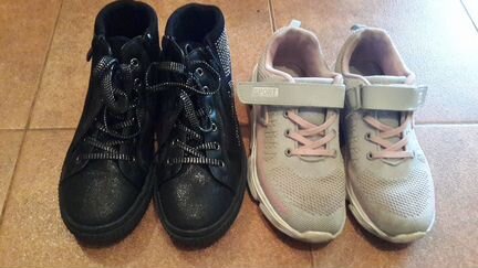 Ботинки, кроссовк на девочку три пары стелька 23см